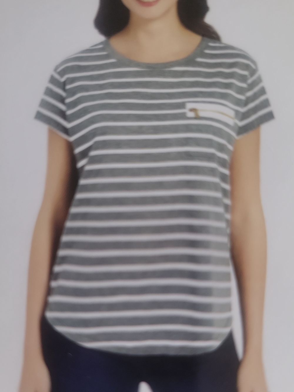 Company Ellen Tracy  White Tee with Light Blue Stripes Xxl